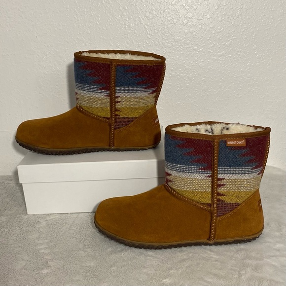 Minnetonka Tali Brown Suede Faux Fur Lined Boots Women’s Size 11M - Picture 2 of 14